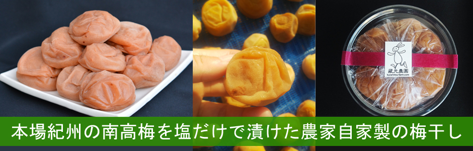 紀州南高梅を塩だけで漬けたとてもしょっぱい梅干し